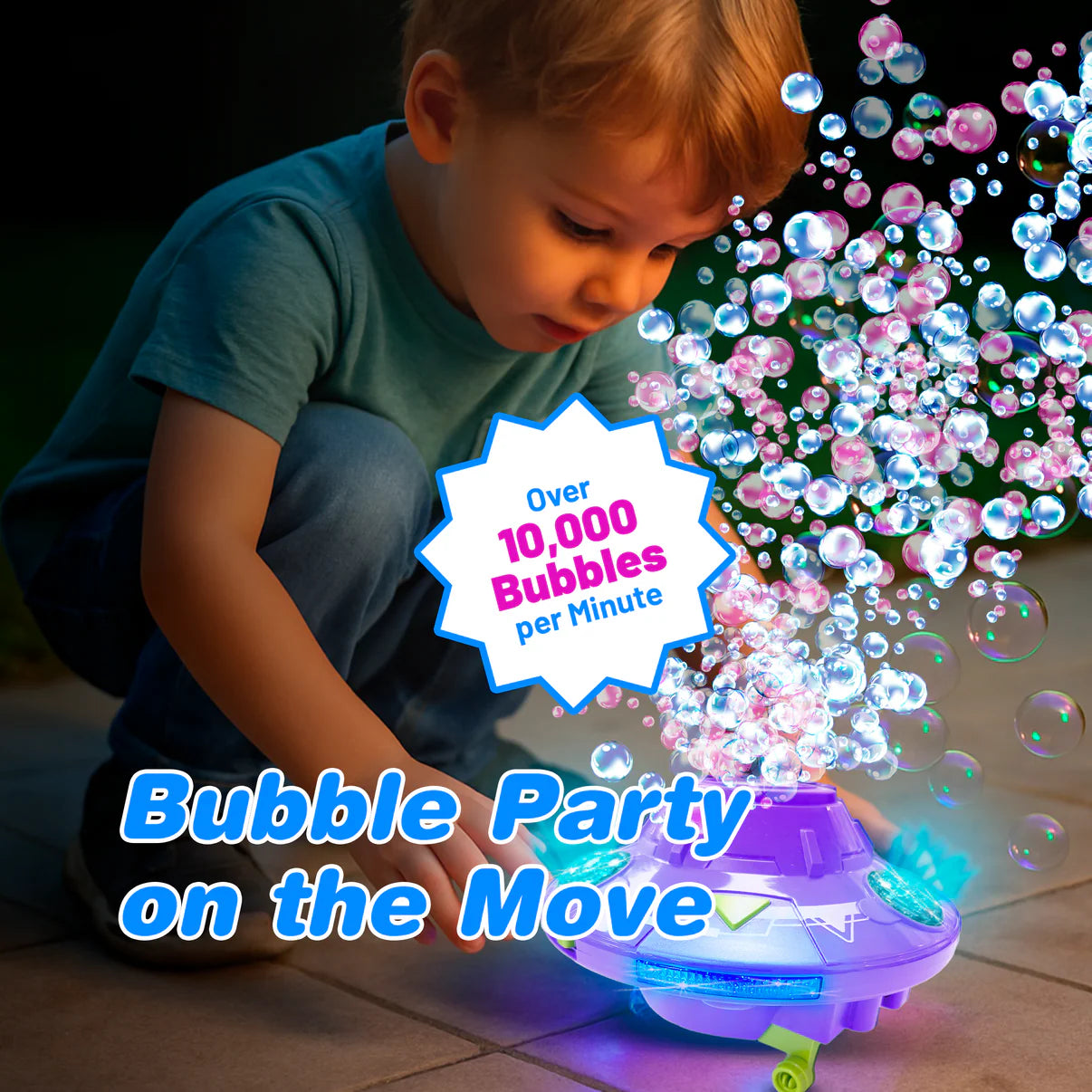 PoppinColorz UFO Galactic Color Bubble Machine