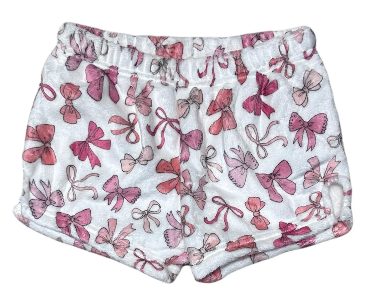 Pink Bow Plush Shorts