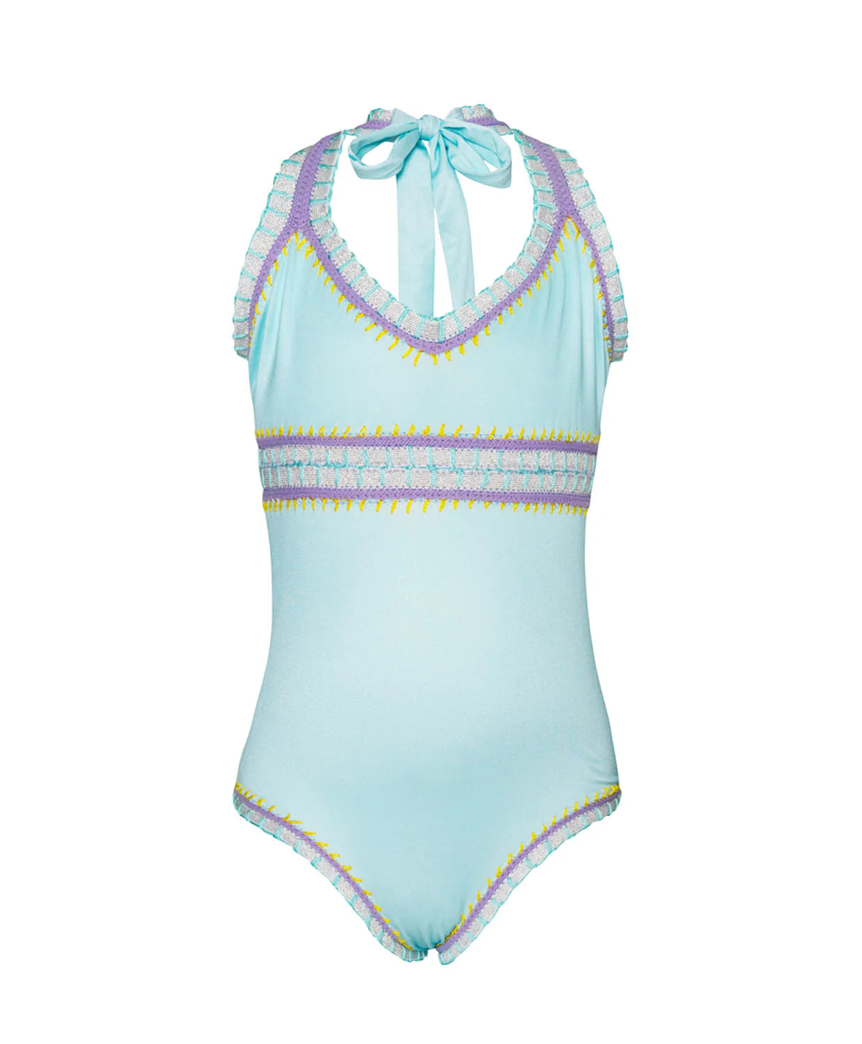 Light Blue Rainbow Embroidered One Piece