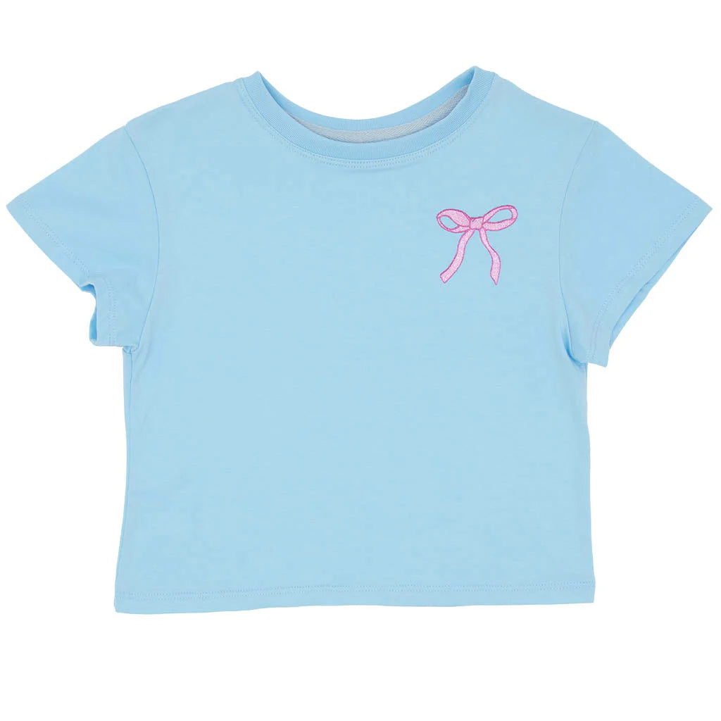 Pink Glitter Bow Boxy Tee