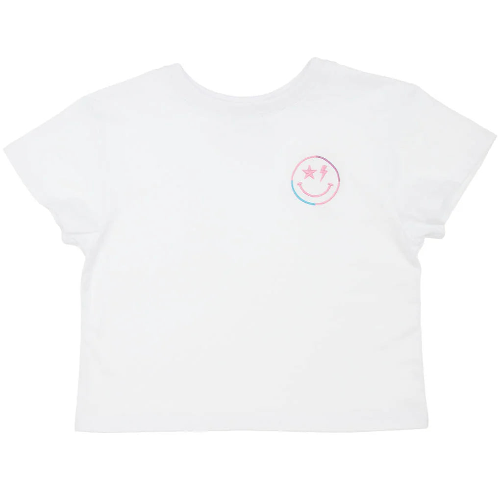 Embroidered Smiley Spark Boxy Tee