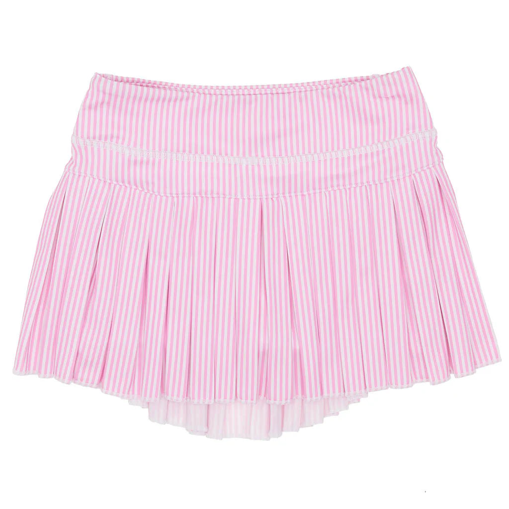 Pink Striped Mini Pleat Skort