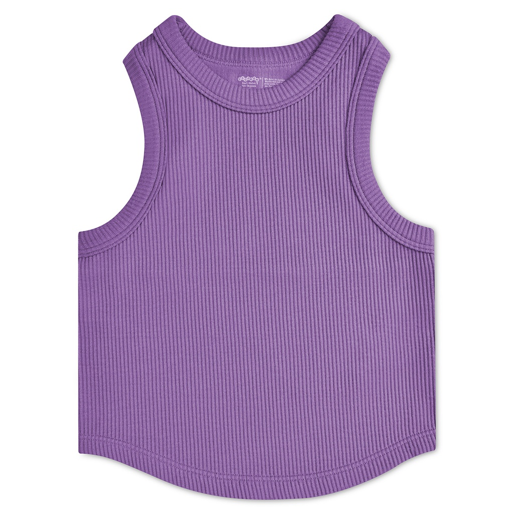 Vivid Violet Cropped Ribbed Racerback
