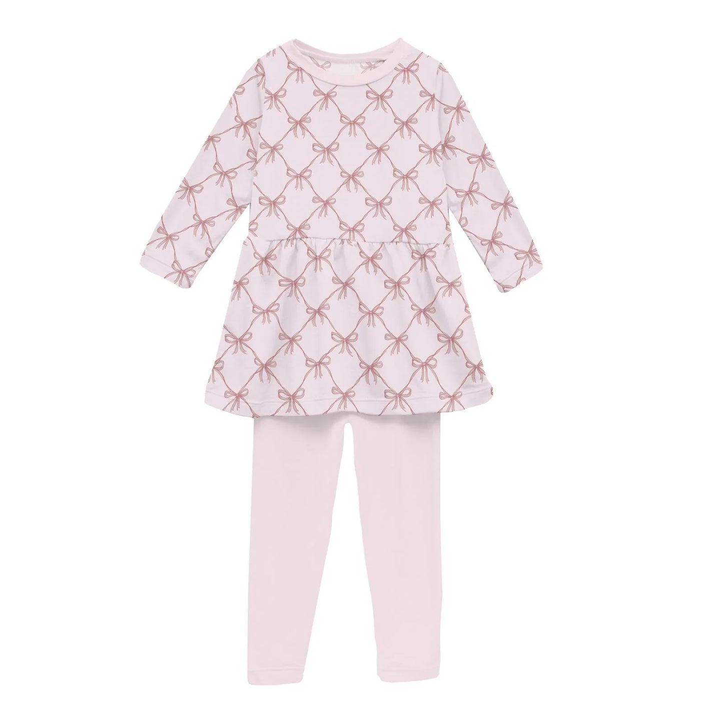 Playtime Outfit Set in Shrinking Violet Bow Lattice