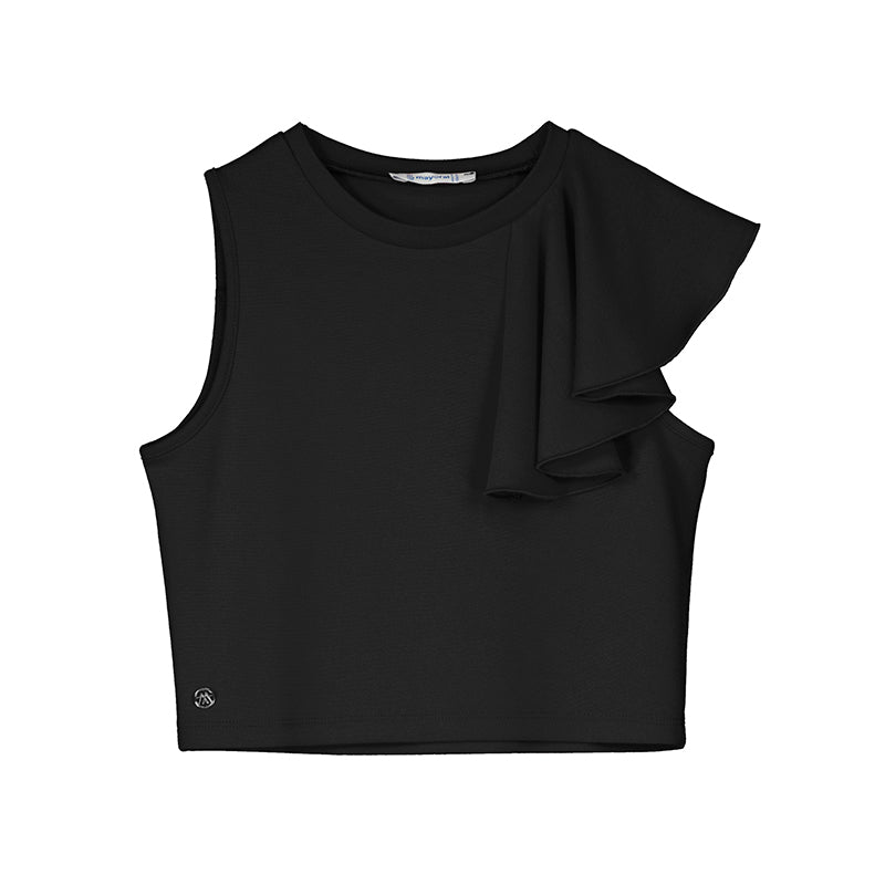 Black Flounce Top