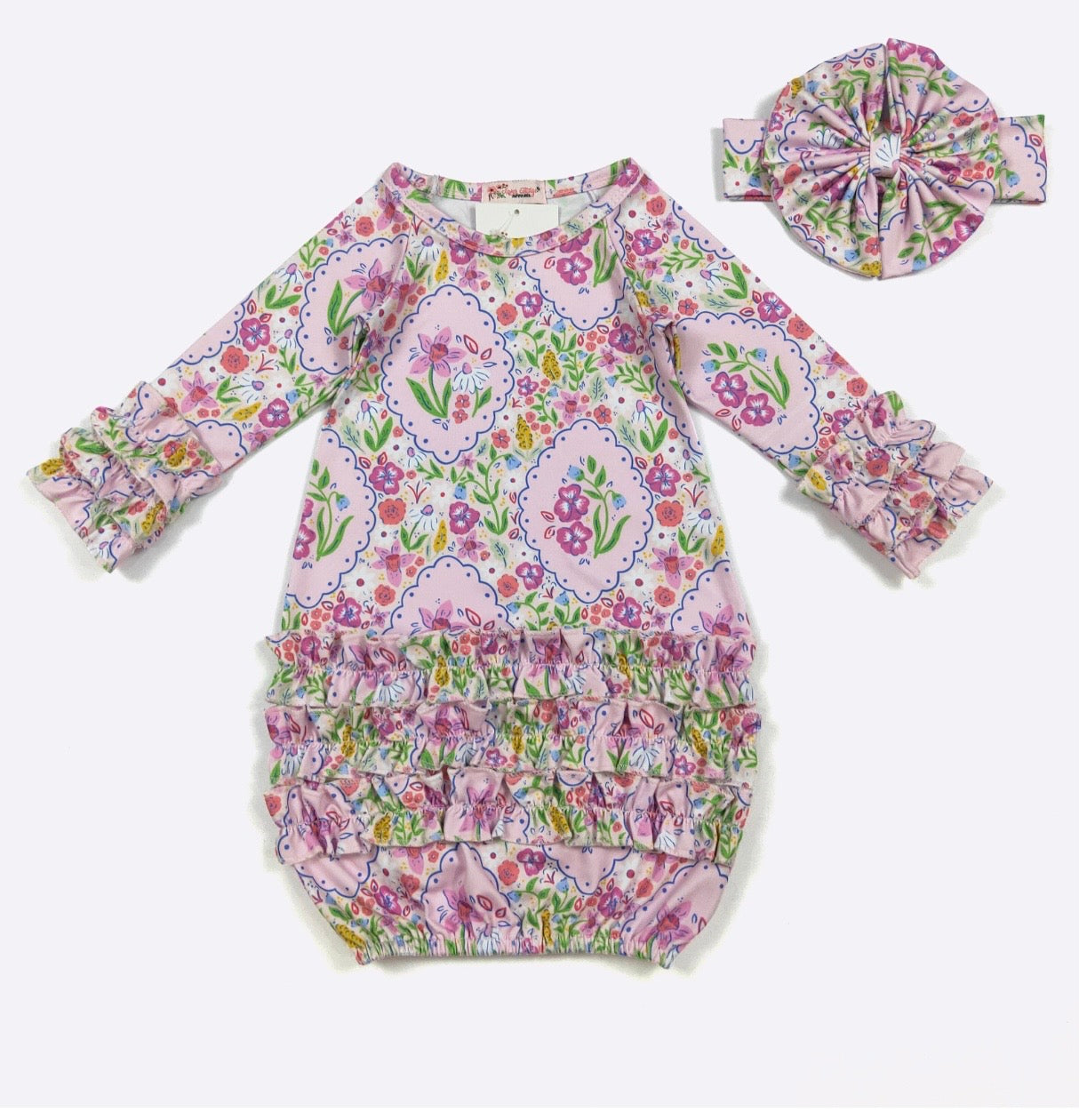 Flower Silhouette Baby Gown