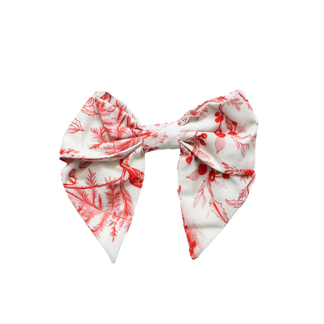 Classic Bow- Red Toile