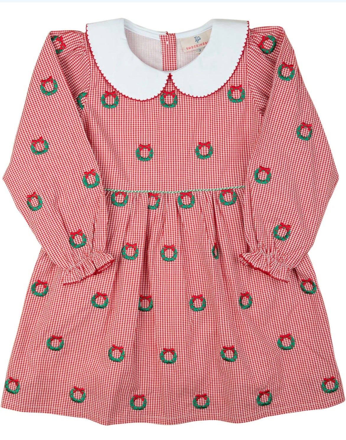 Christmas Wreaths Embroidered Dress