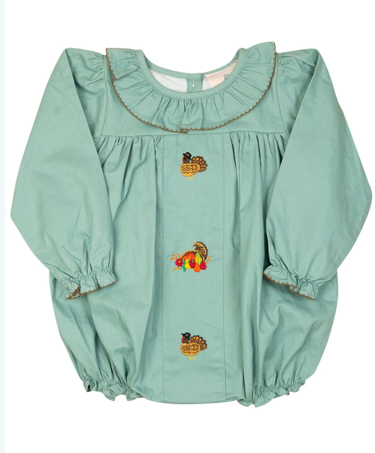 Turkey Embroidered Sage Green Bubble