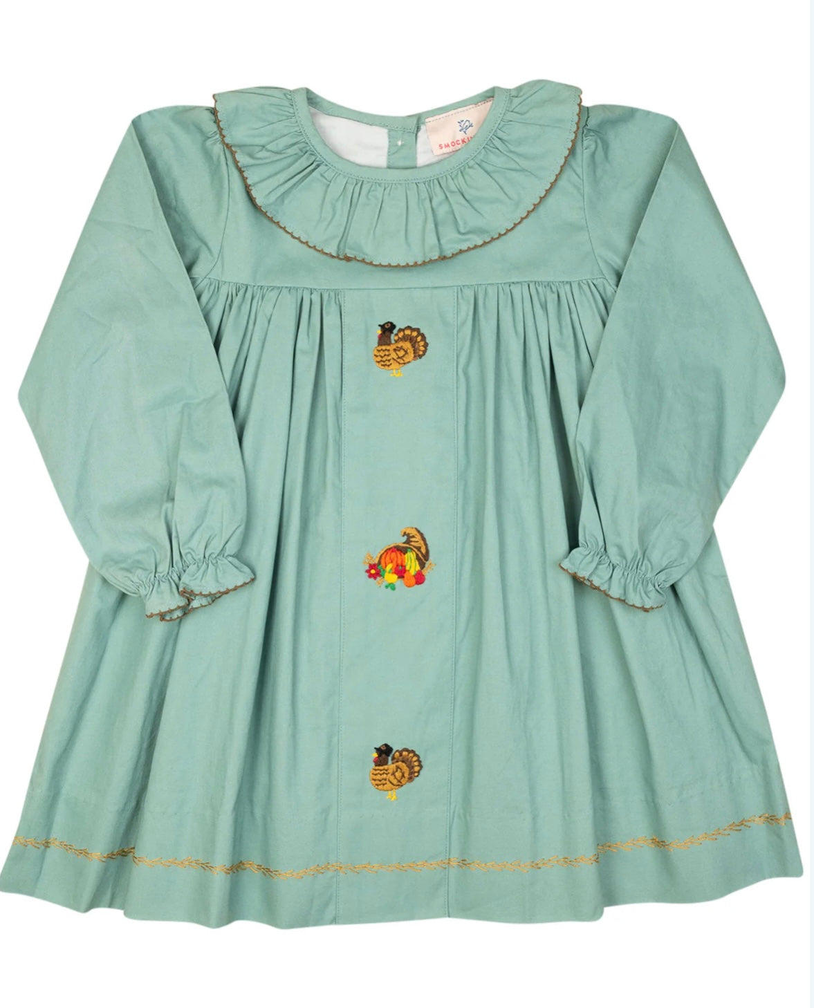 Turkey Embroidered Sage Green Dress