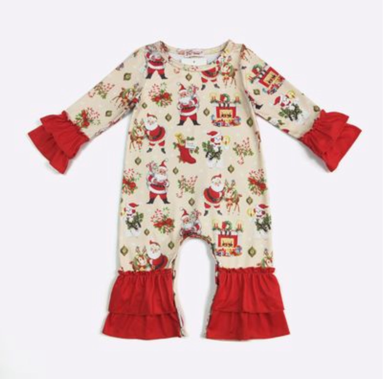 Vintage Christmas Baby Romper
