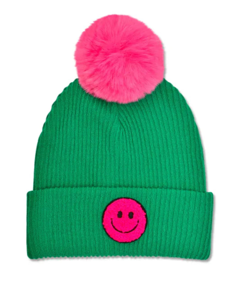 Happy Pom Beanie Hat