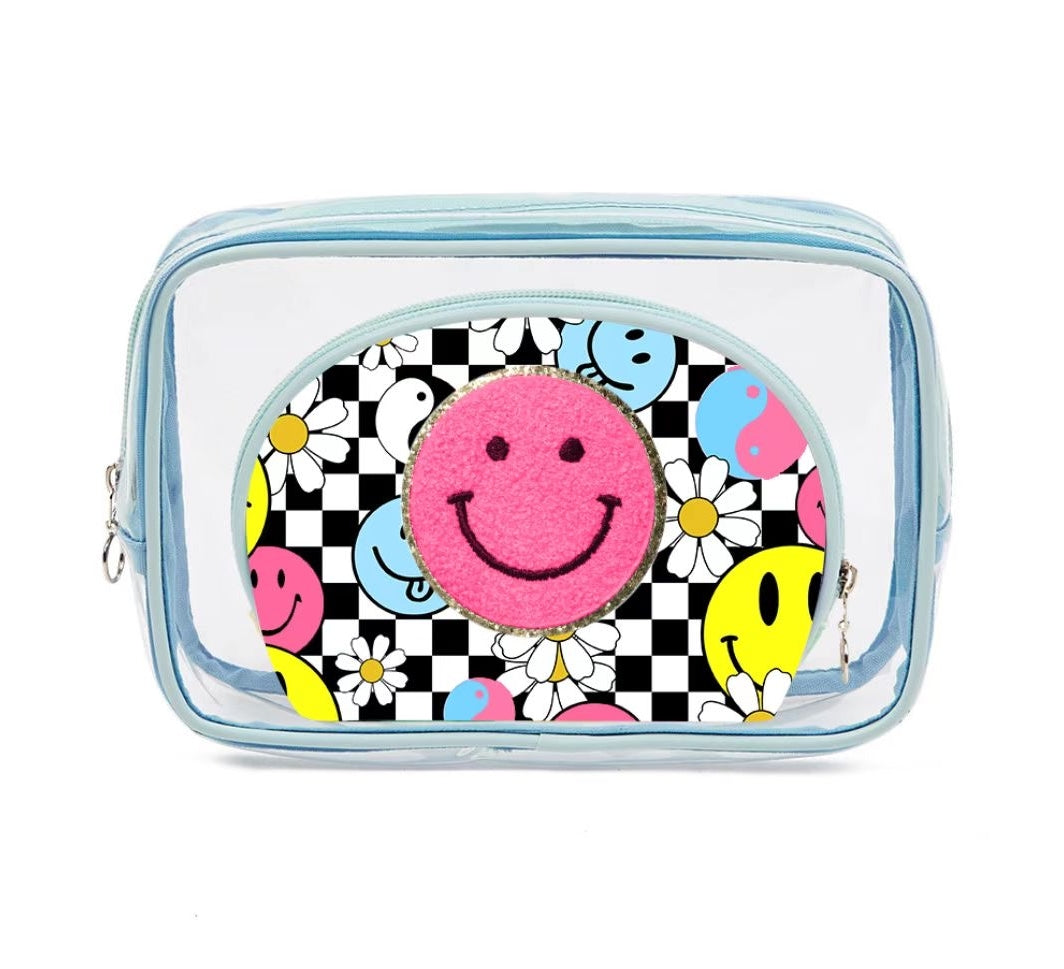 Varsity Smiley Cosmetic Bag Set