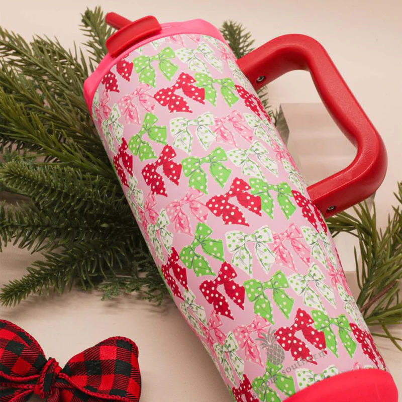 Christmas Polka Dot Bows Tumbler