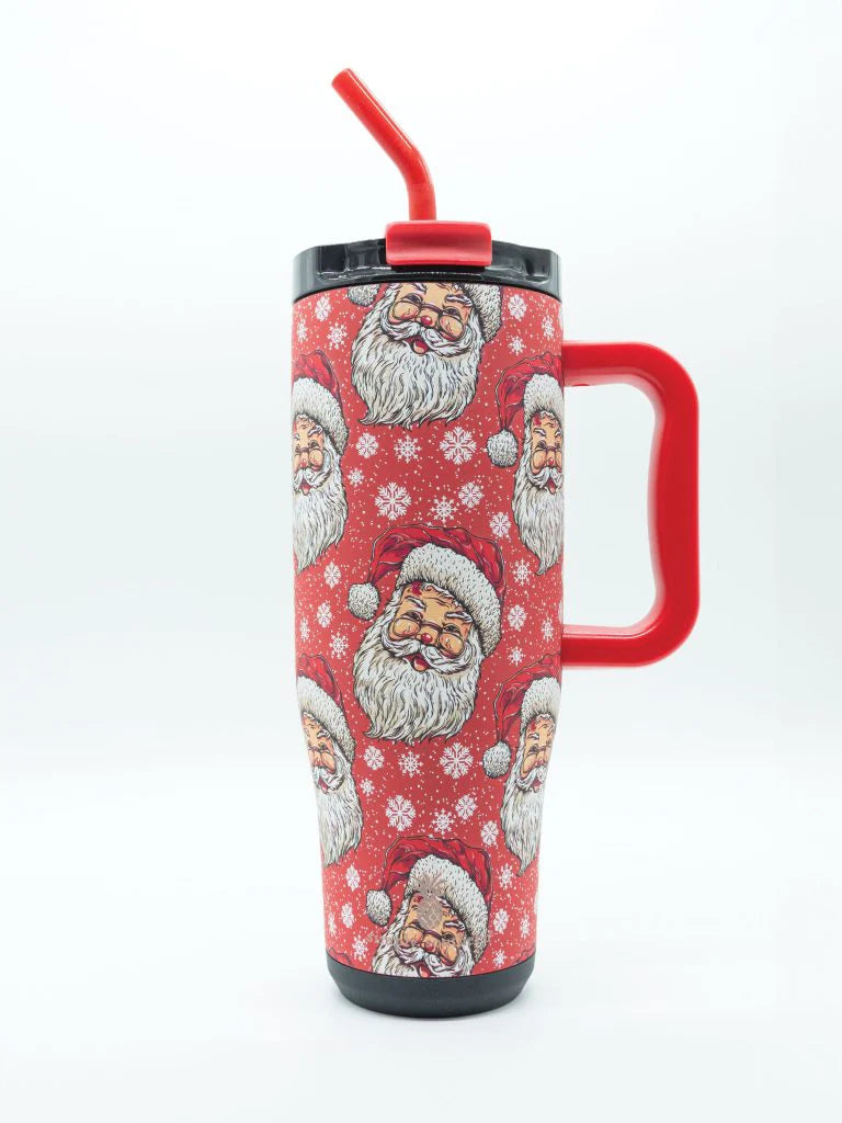 Red Santa Snowflake Tumbler