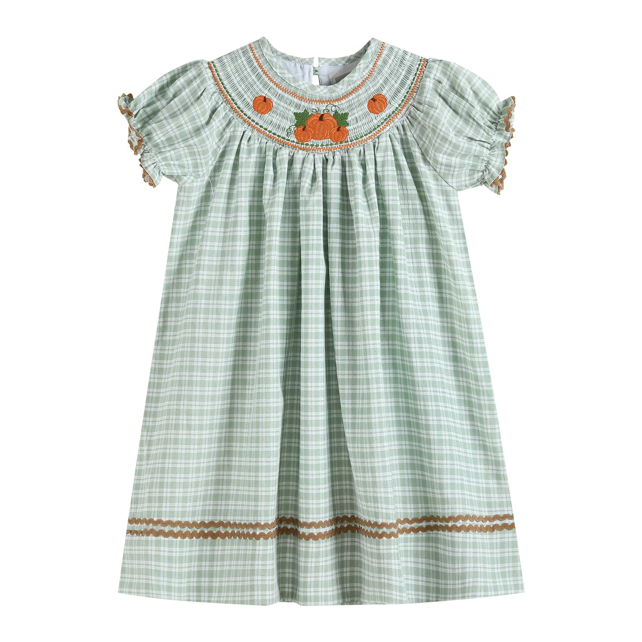 Sage Gingham Pumpkin Dress