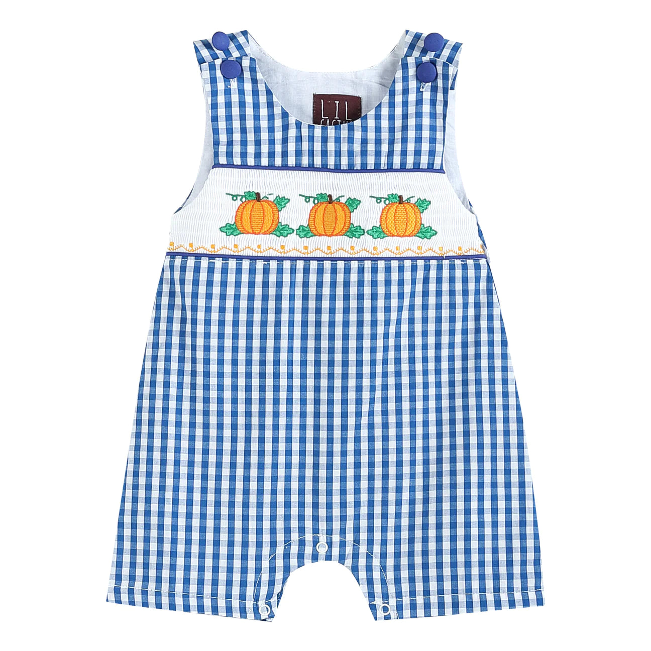 Gingham Smocked Pumpkin Overall