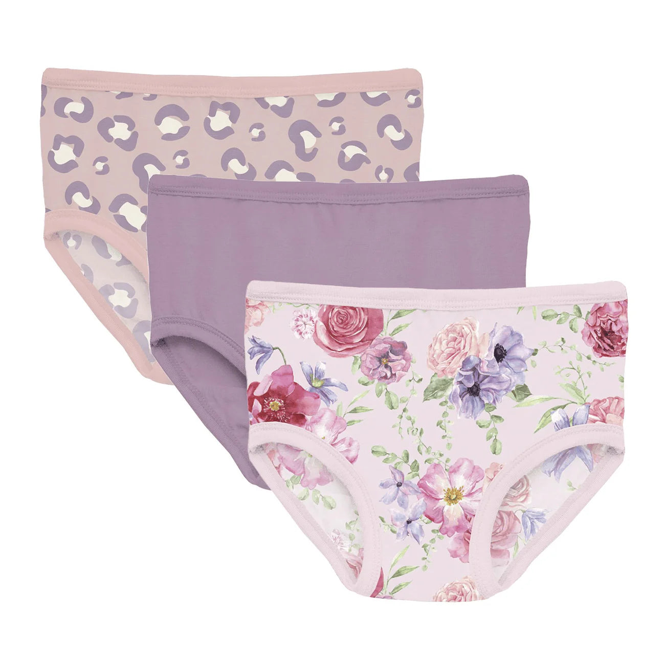 Bamboo Underwear (Set of 3) - Baby Rose Cheetah Print, Lavender & Shrinking Violet Dreamy Floral