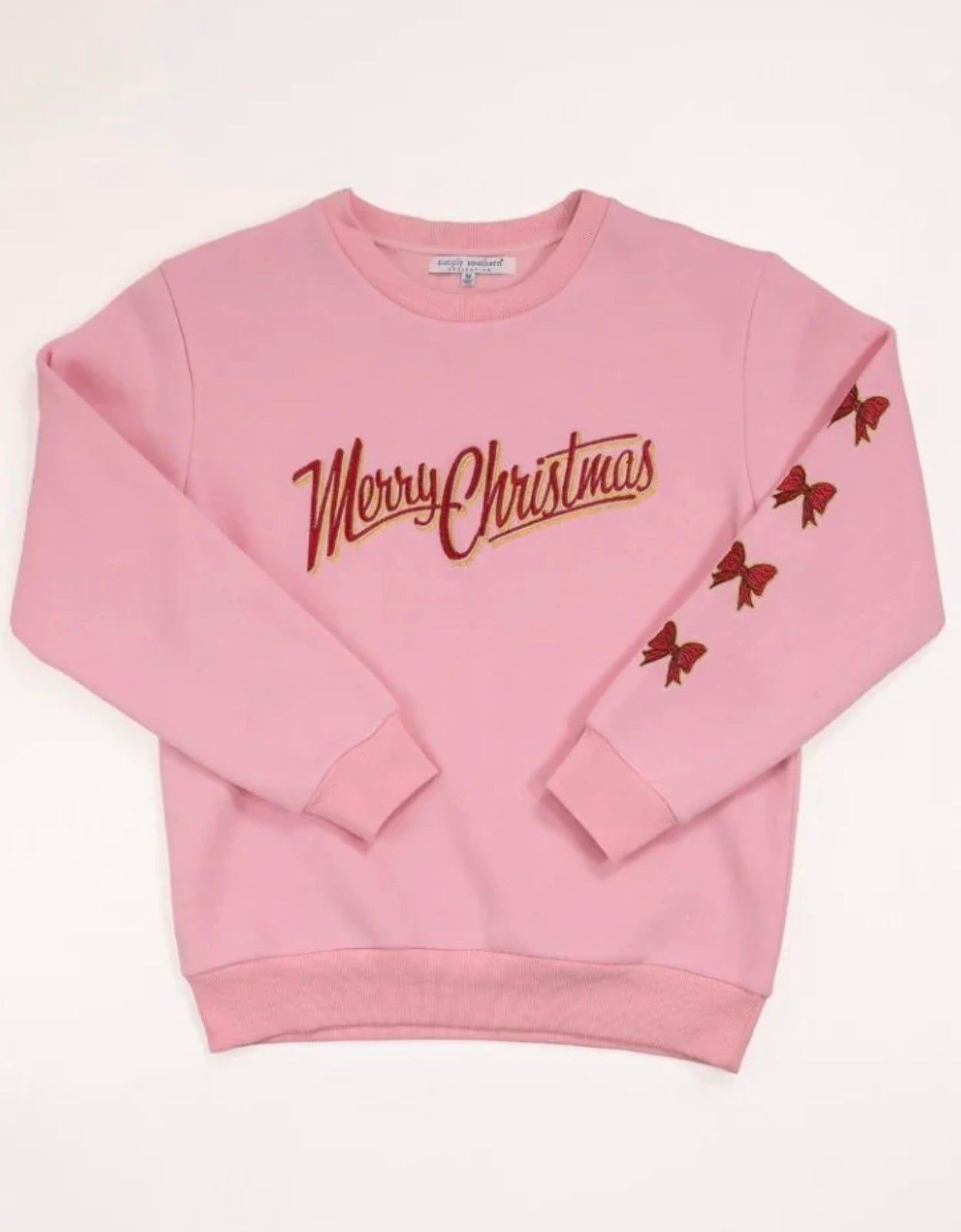 Merry Christmas Pink Bow Sweatshirt