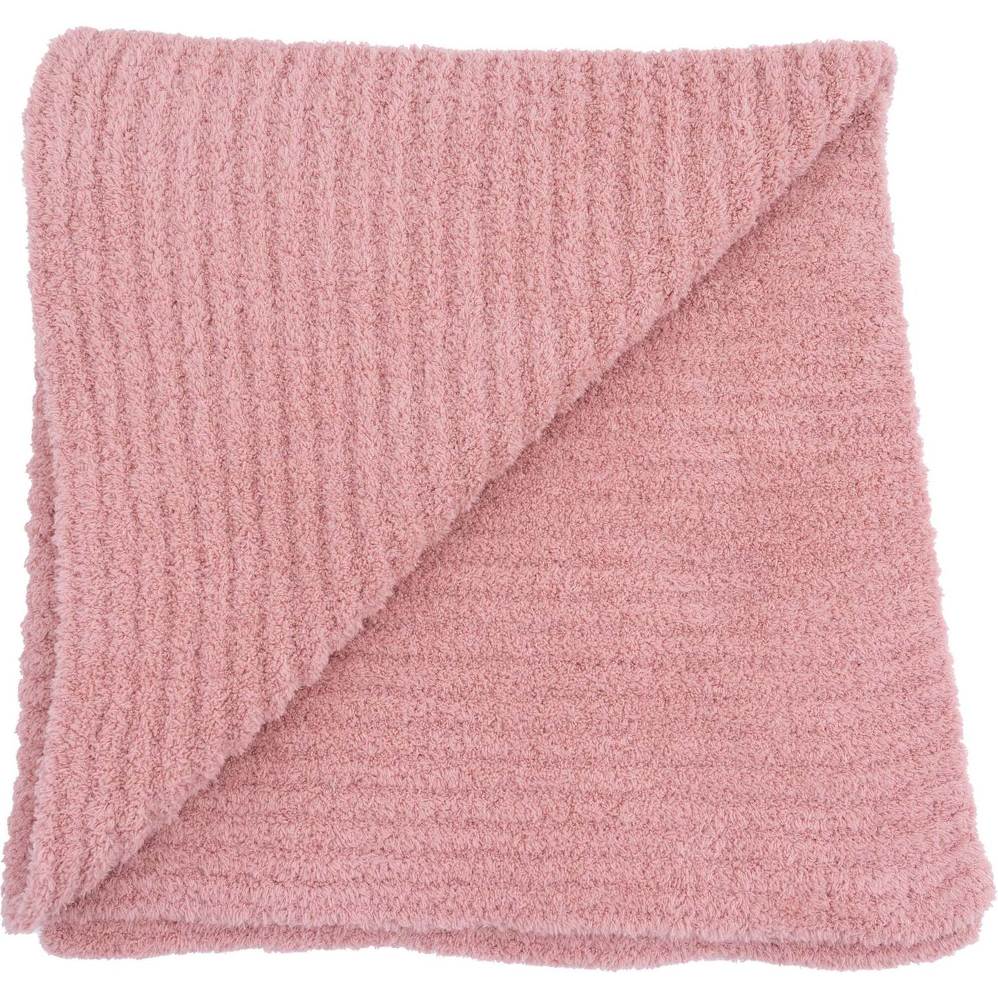 Rose Textured Stripe Chenille Blanket 30X30