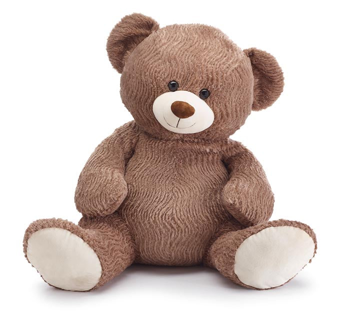 26" SITTING WAVY FUR BEAR PLUSH
