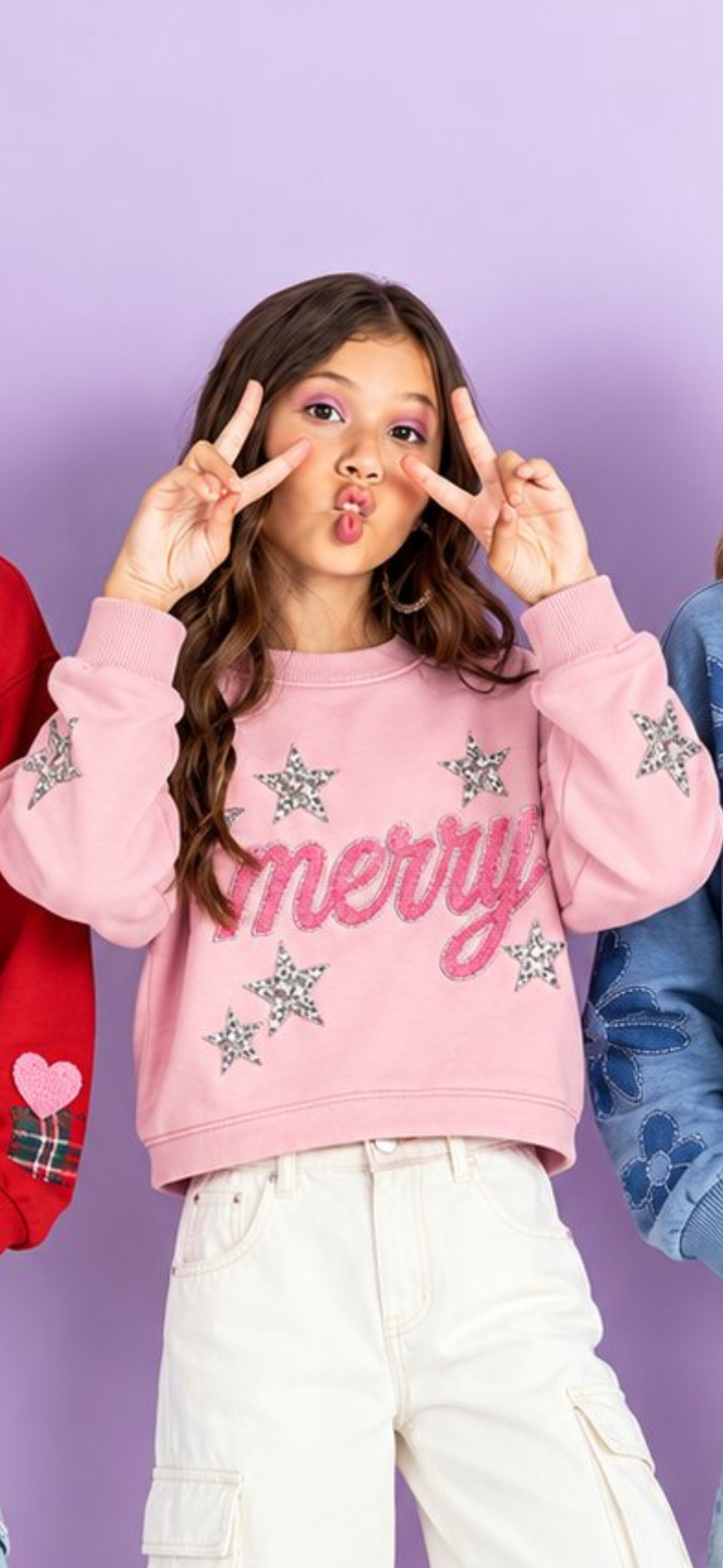 Merry Chenille Embro Rhinestones Sweatshirt