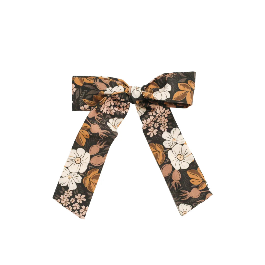 Midnight Floral Longtail Bow