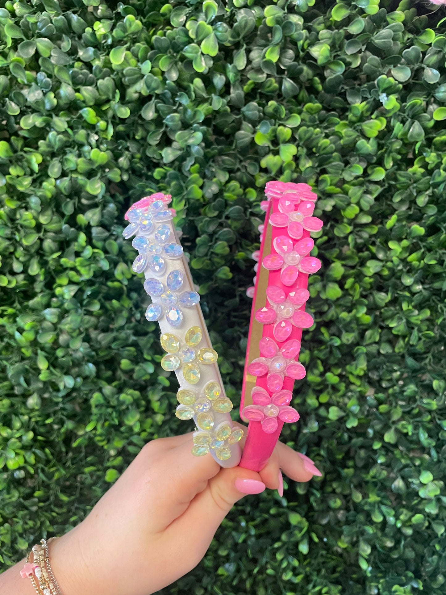Crystal Flower Thin Headband