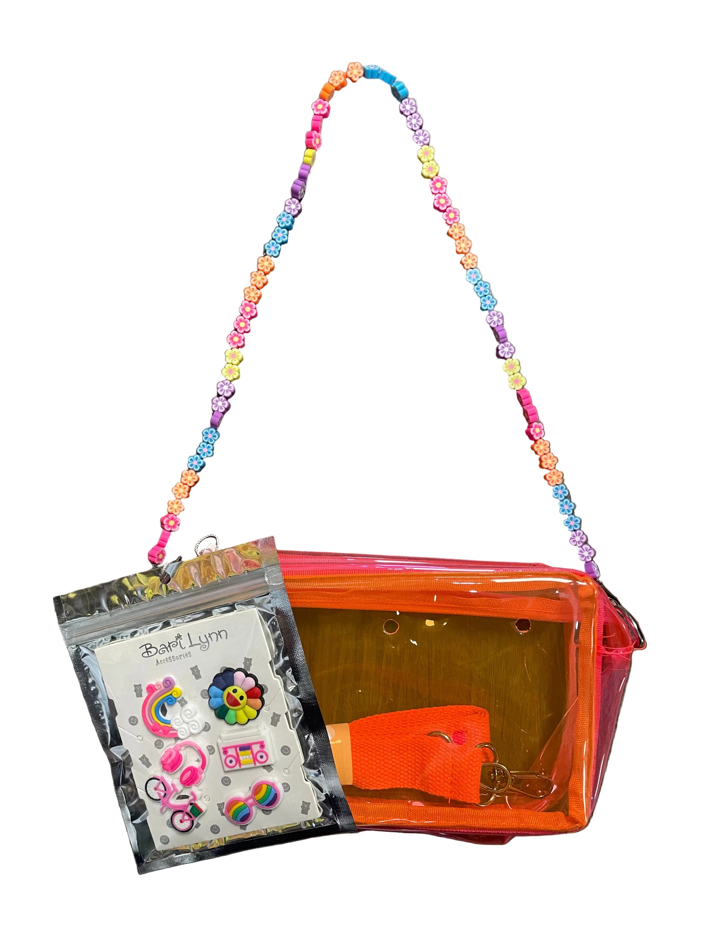 Multicolored Clear Camera Bag
