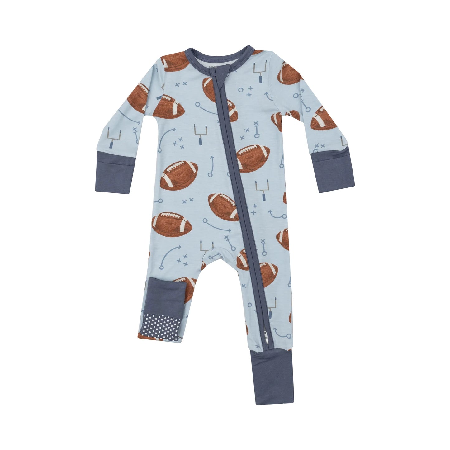Footballs Blue Convertible Romper