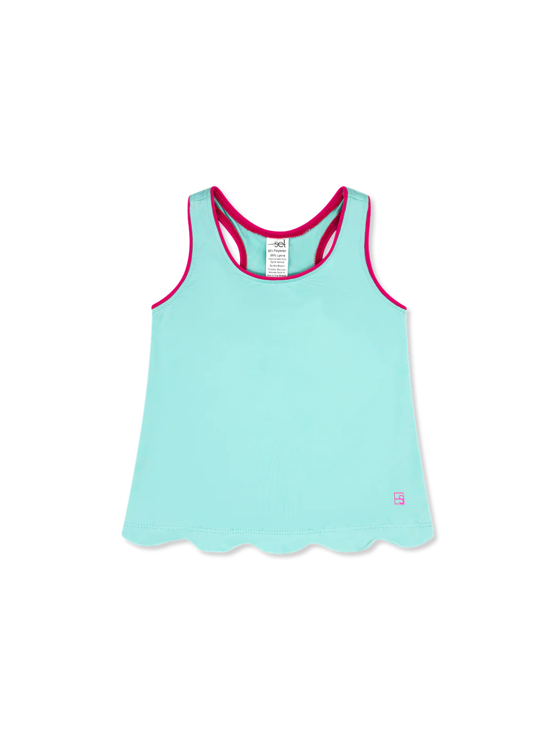 Turquoise & Pink Anna Scallop Tank
