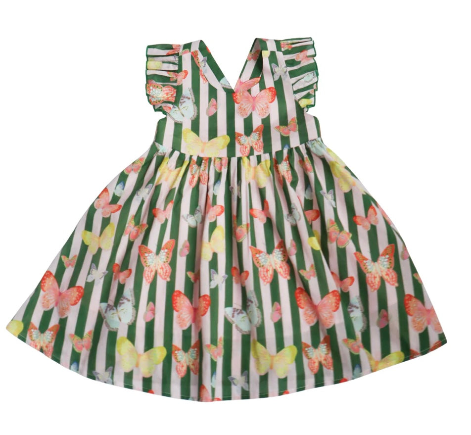 Josie Dress - Green Butterfly