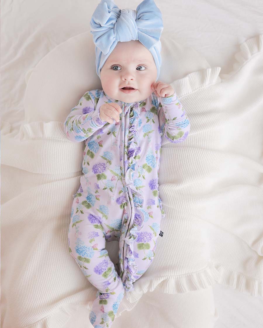 Colette Ruffled Zippered Footie