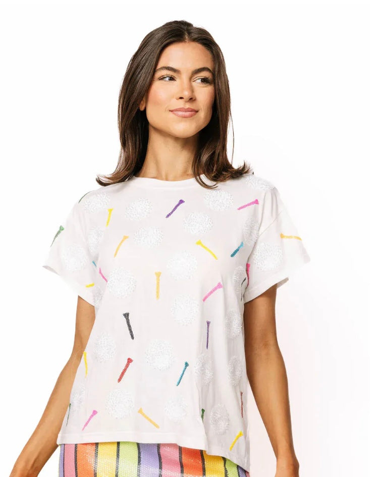 QOS White Golf Ball & Multi Golf Tee Women