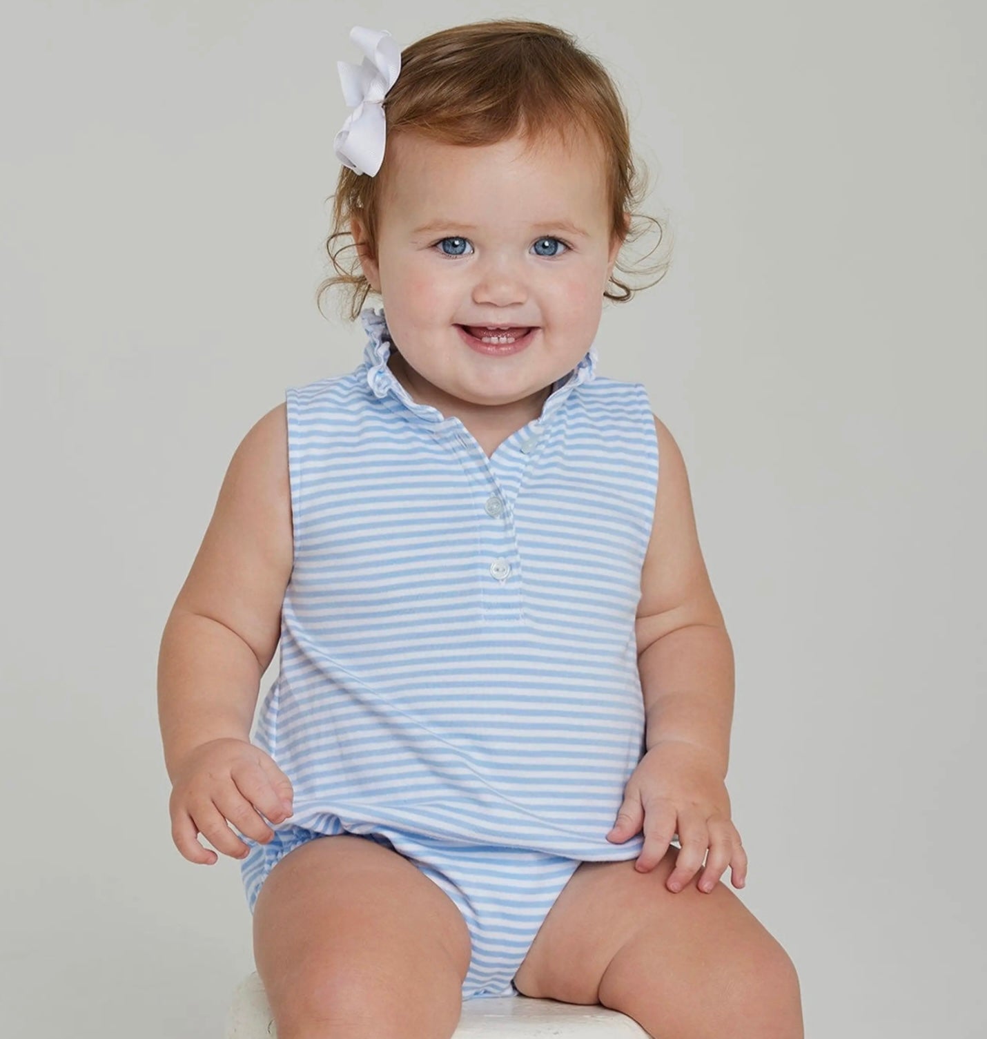 Sleeveless Hastings Bubble-Light Blue Stripe