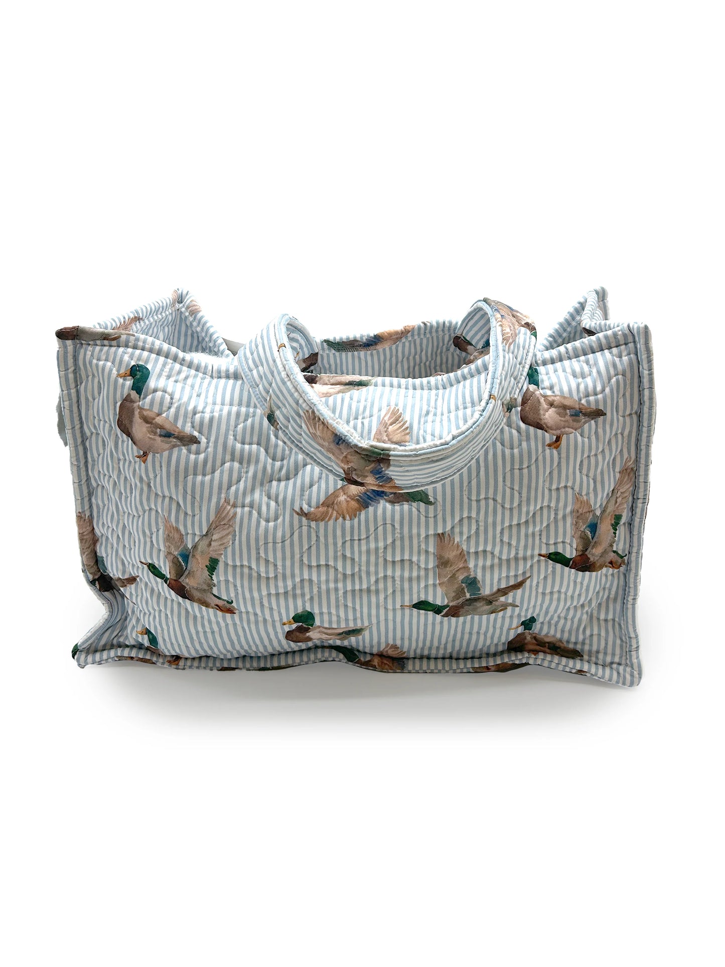 Mallory Ducks Blue Quilted Tote
