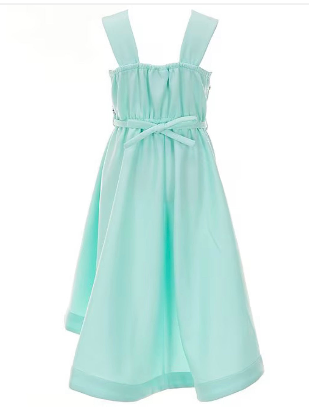 Aqua Sleeveless Diamond Trim Dress