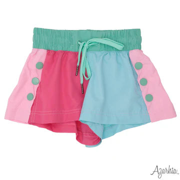 Pinks & Blues Color Block Short