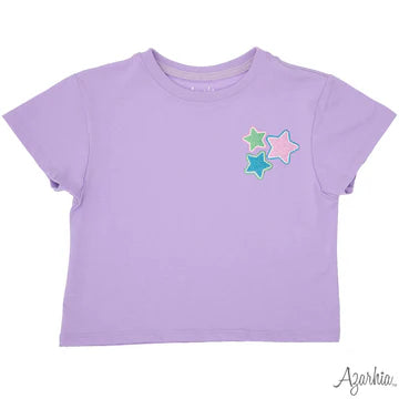 Glitter Stars Lavender Boxy Tee