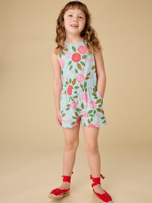 Spinning Carnations Reversible Wrap Romper