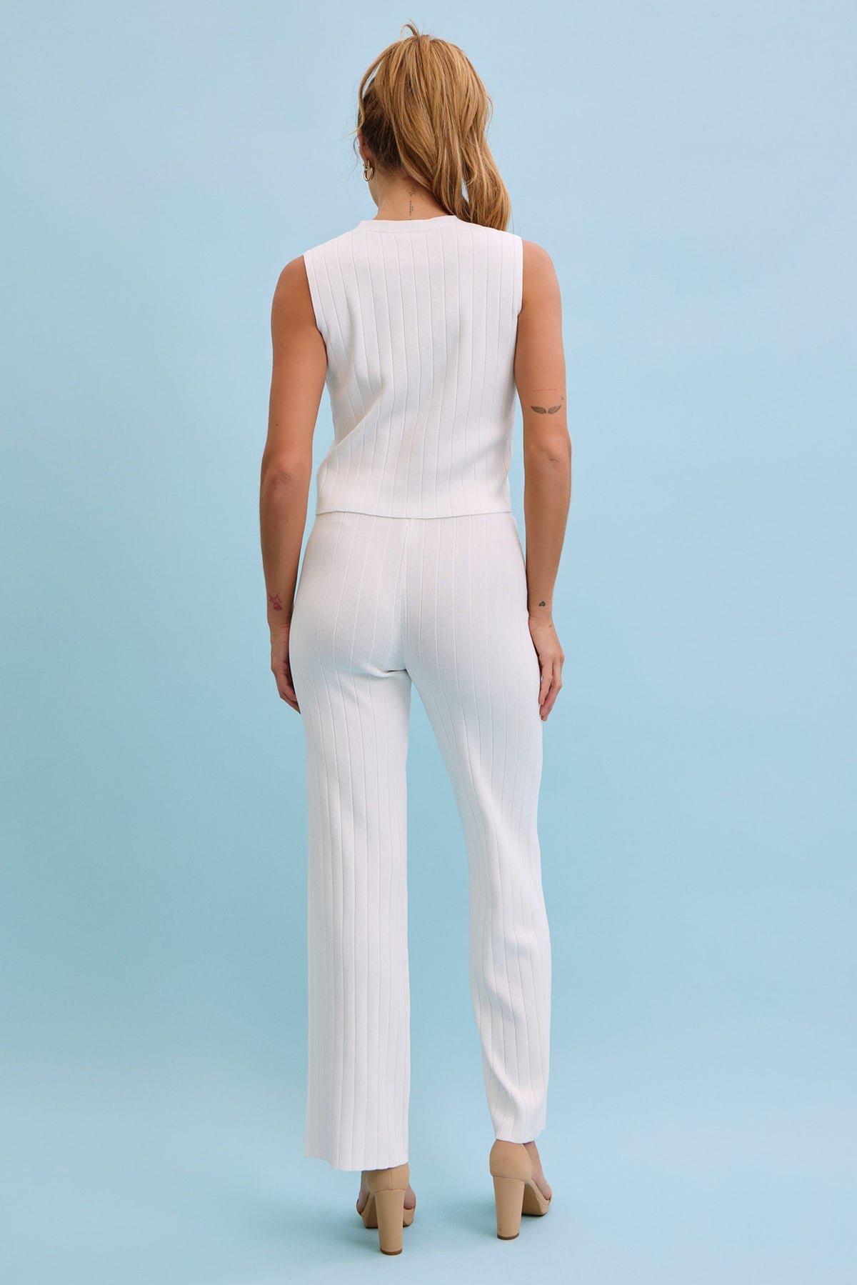 Ivory Majesty Ribbed Knit Set