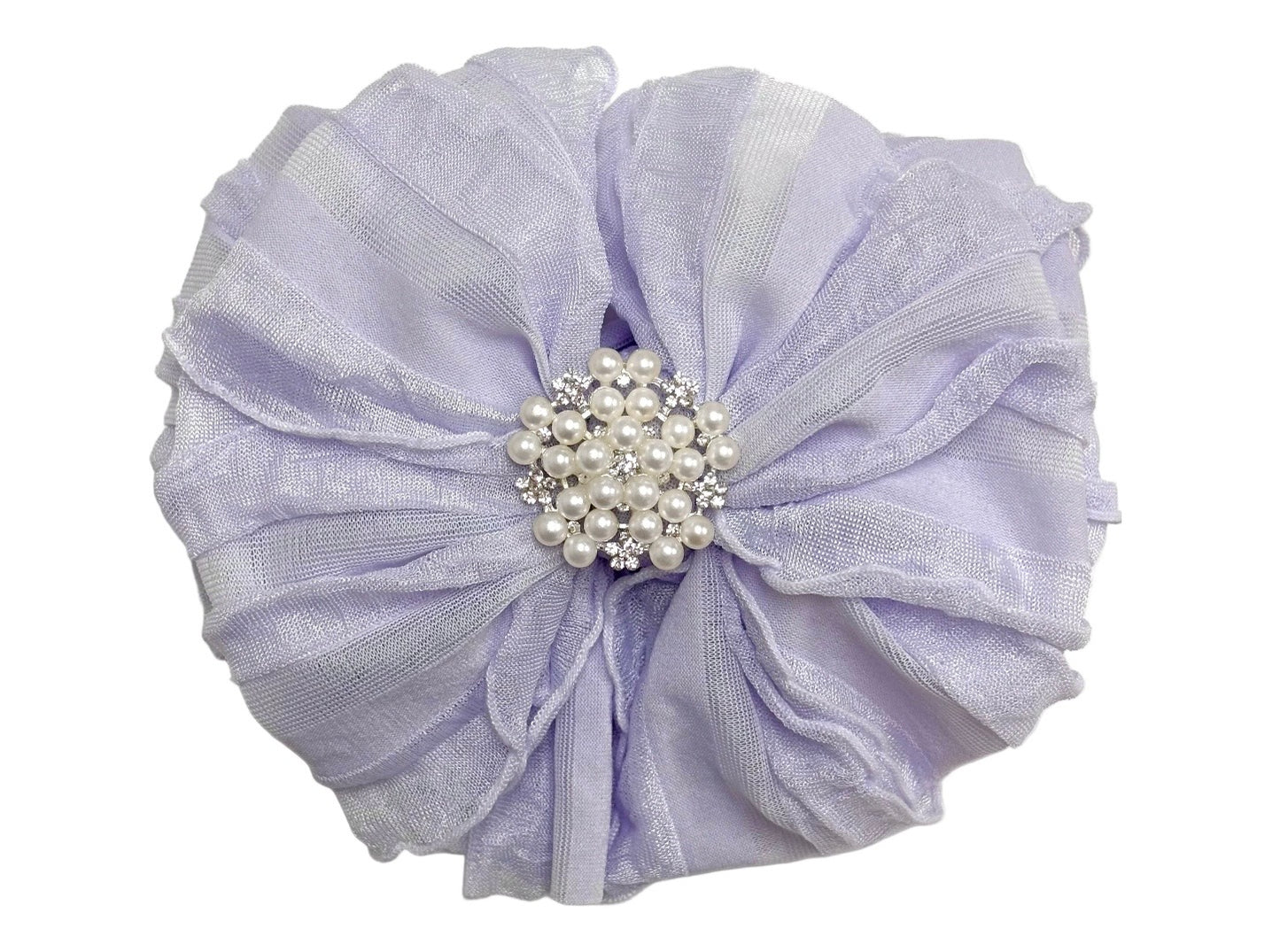 Lavender Pearl Ruffled Headband