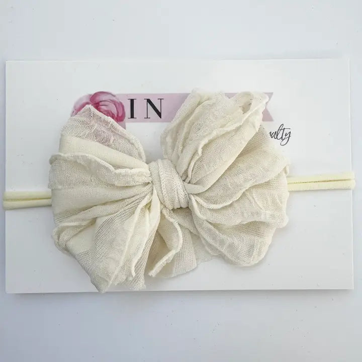 Ivory Skinny Mini Ruffled Headband