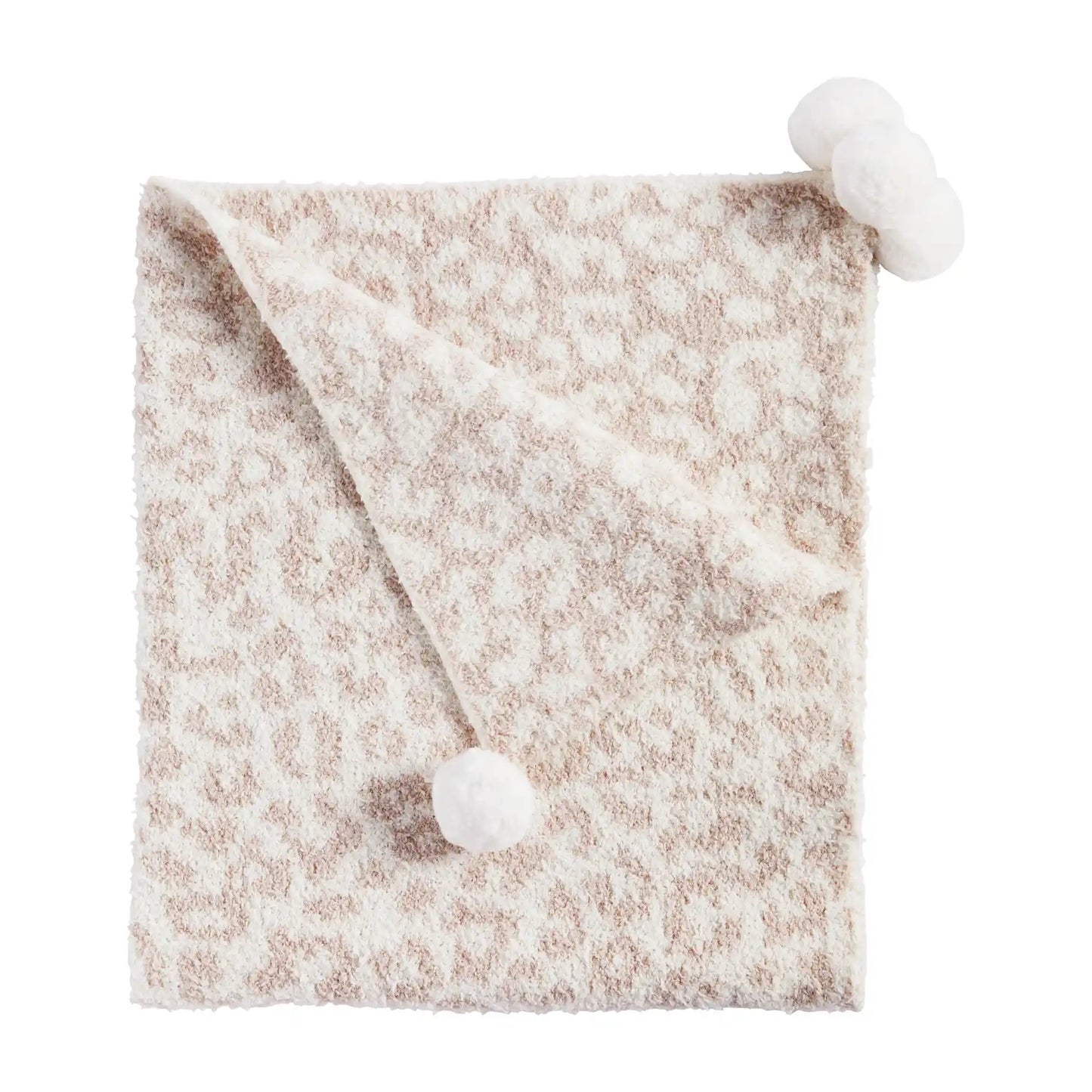 Ivory Chenille Leopard Blanket