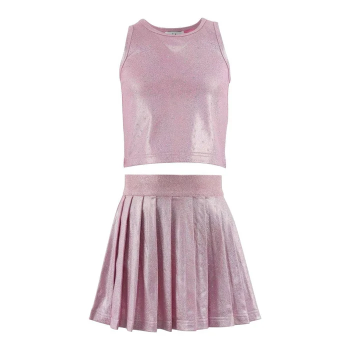 Pink Crystal Tennis Skort Set