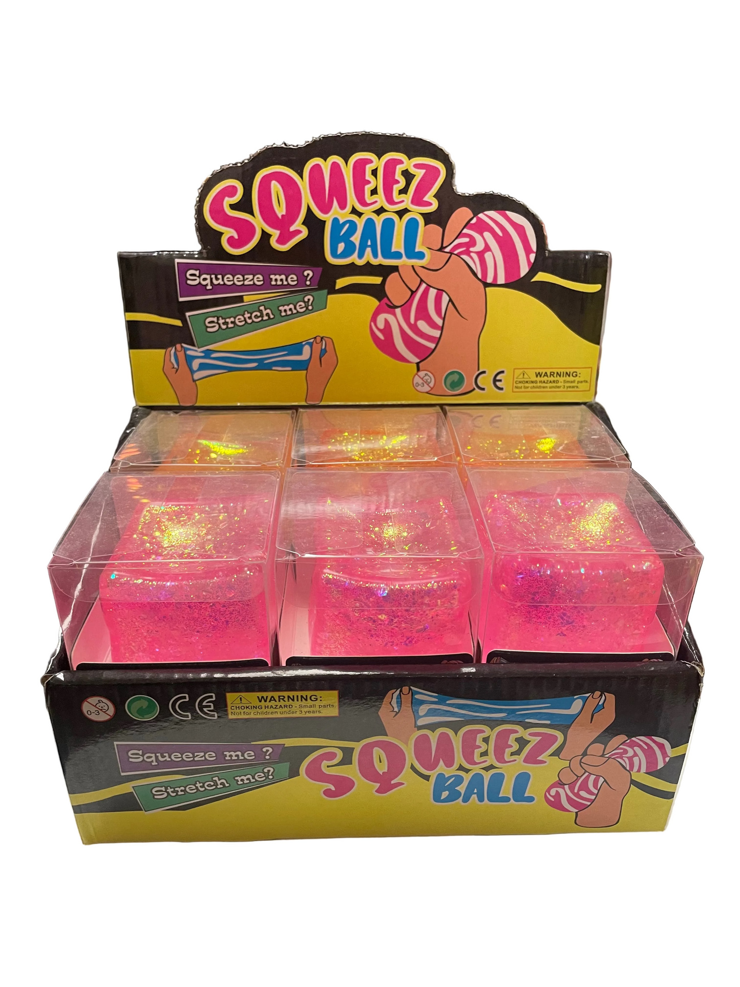 2" Glitter Squeez Cube