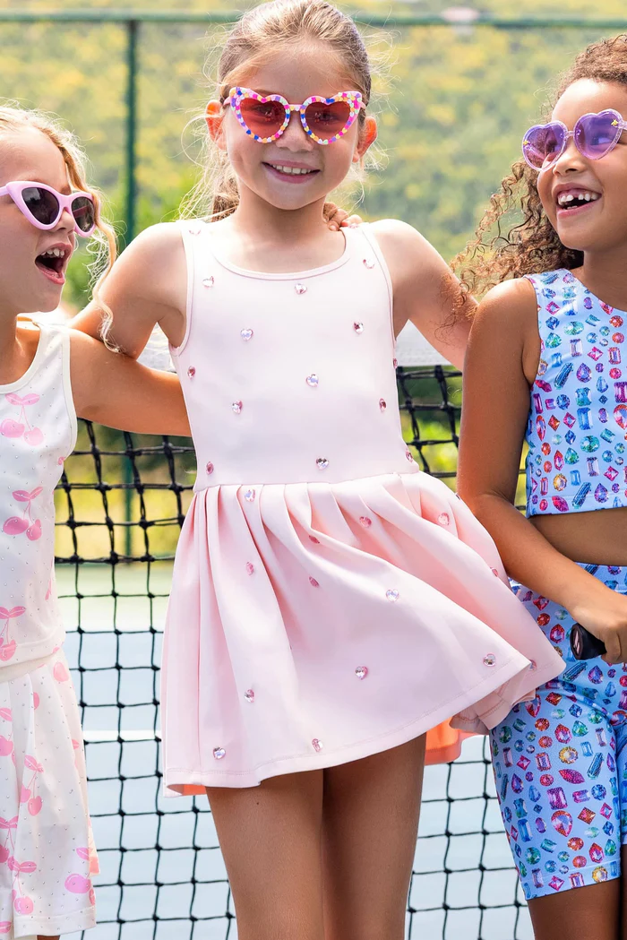 Peach Heart Scuba Tennis Dress