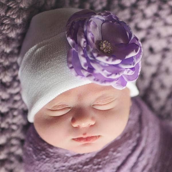Purple Silk Rose w/Pearls