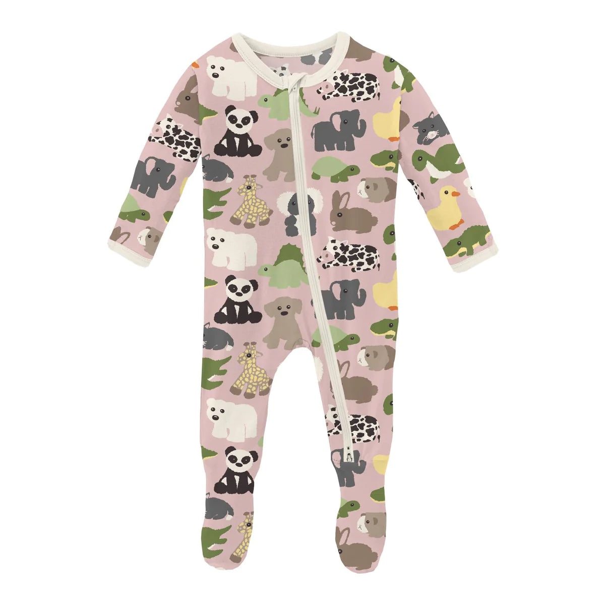 Rose Too Many Stuffies Ruffle 2 Way Zip Footie
