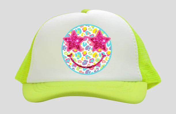 Glitter Stars Neon Leopard Hat